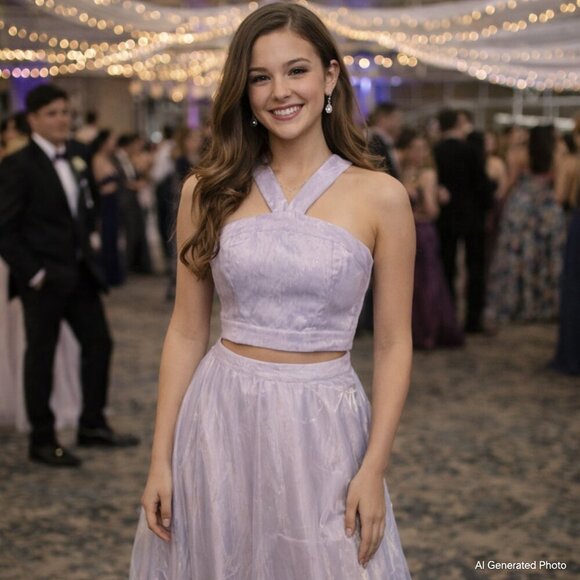 Lulus Dresses & Skirts - Lulus Lavender Two Piece Prom Dress Small NWT Organza Maxi Formal Event Skirt